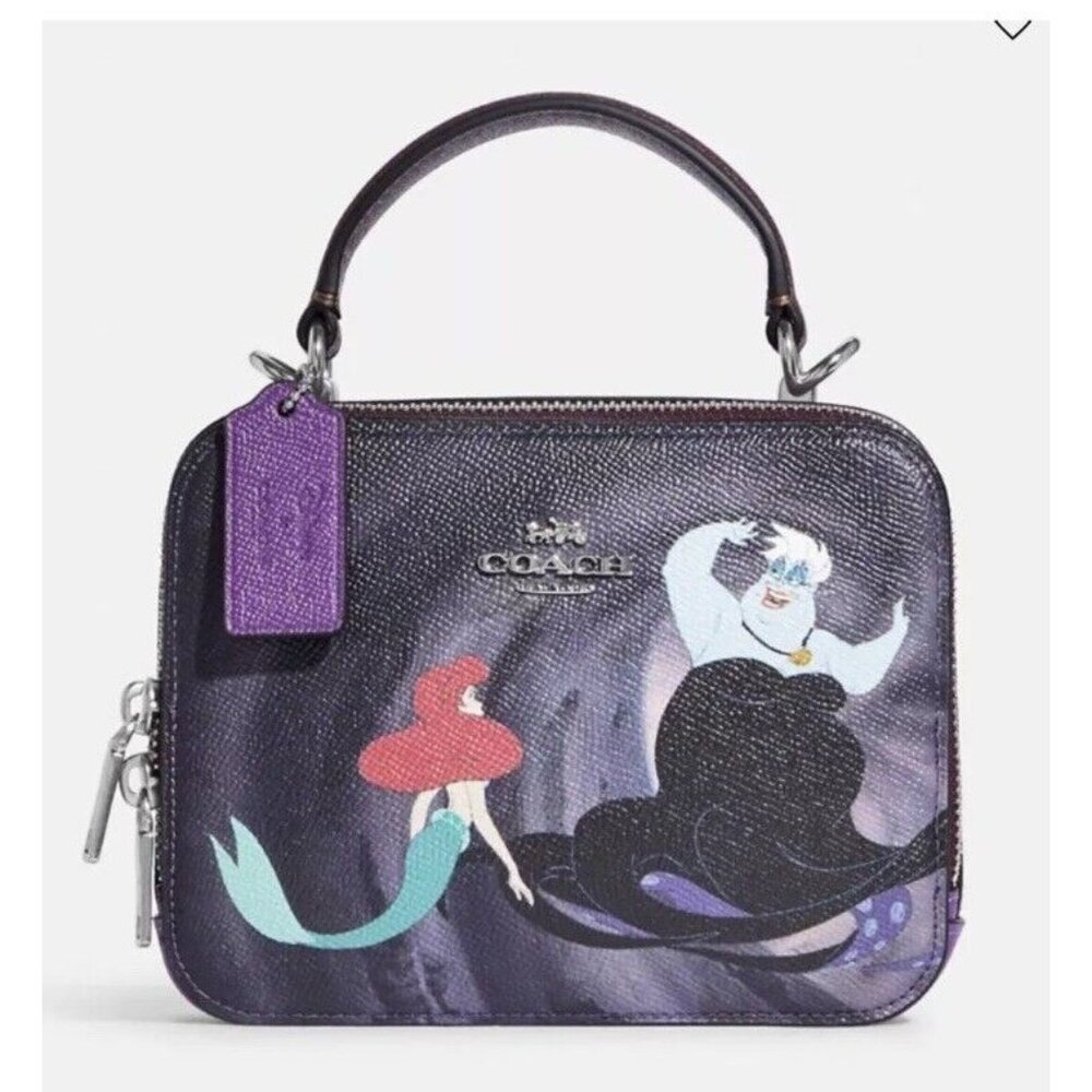 COPY - NWT Disney X Coach Box Crossbody With Maleficent Motif Leather CC376